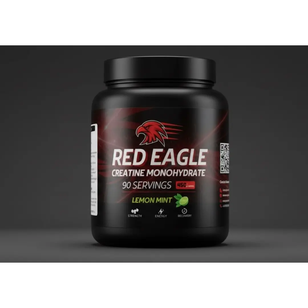 Red Eagle Creatine Monohydrate – Lemon Mint | 90 Servings, 450g | Strength, Energy & Recovery - Red Eagle supplement