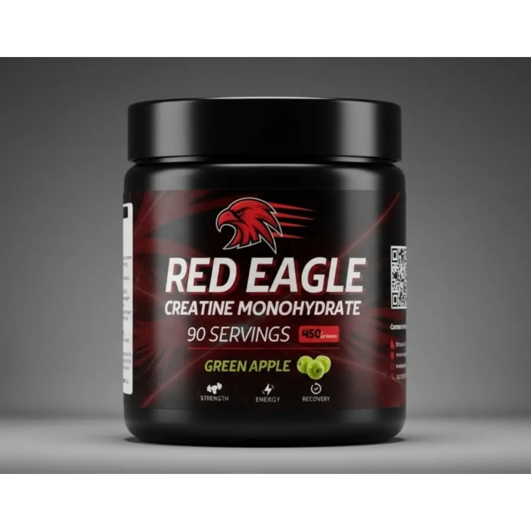 Red Eagle Creatine Monohydrate – Green Apple | 90 Servings, 450g | Strength, Energy & Recovery - Red Eagle supplement